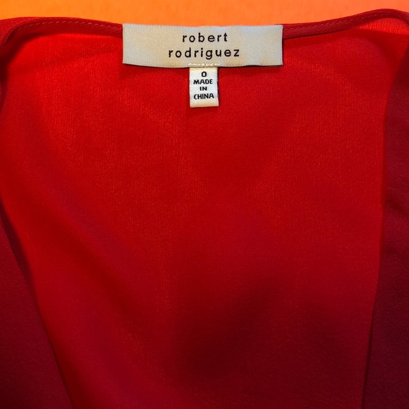 Robert Rodriguez silk long sleeve wrap blouse - Picture 6 of 7